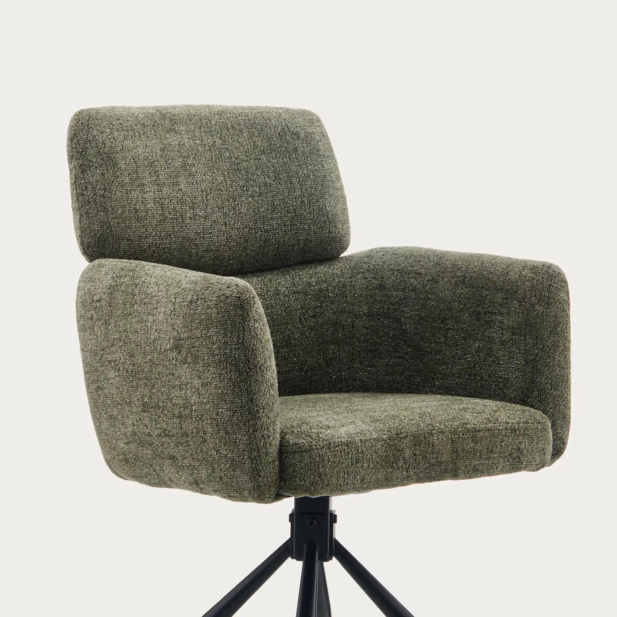 Castoro Esszimmerstuhl aus Chenille mit Drehbarer