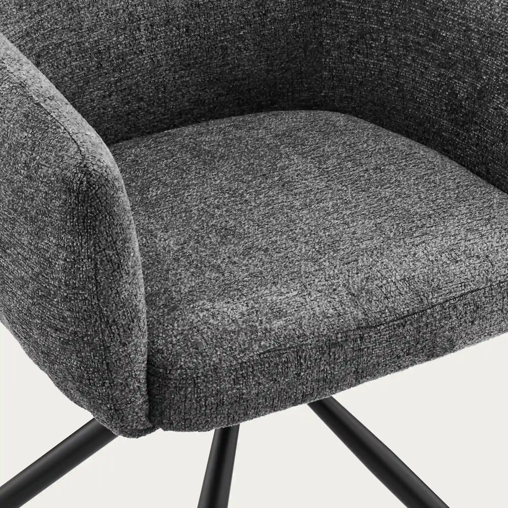 Castoro Esszimmerstuhl aus Chenille mit Drehbarer