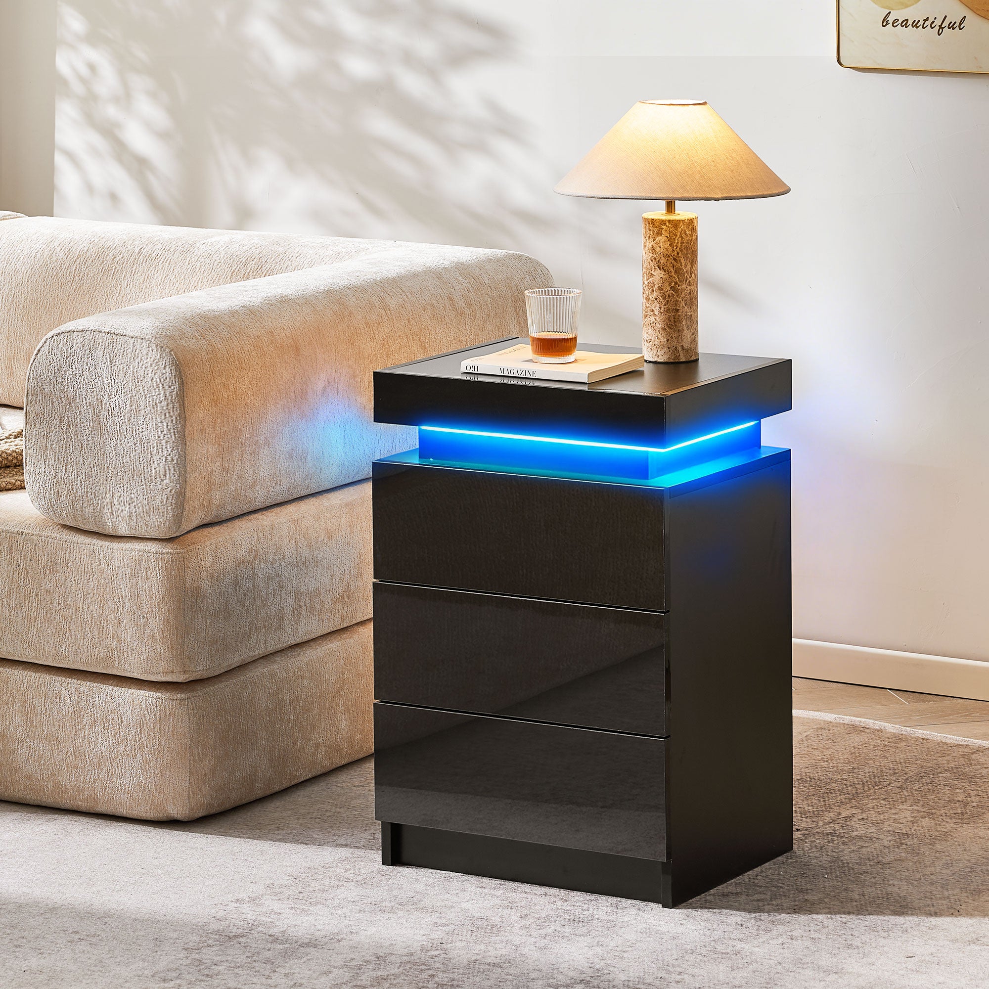 Kumar Nachttisch mit LED-Licht