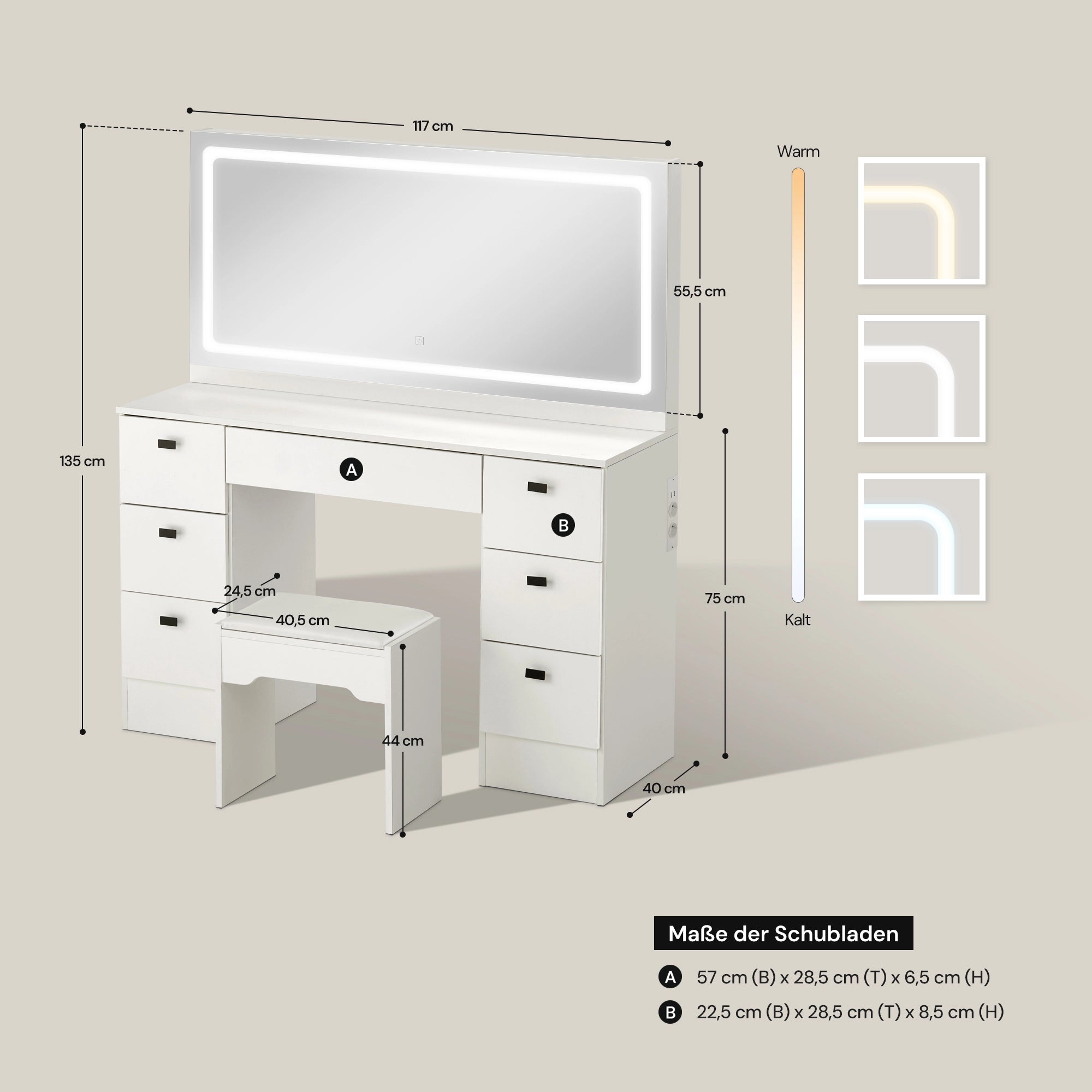 Milianna Schminktisch Set