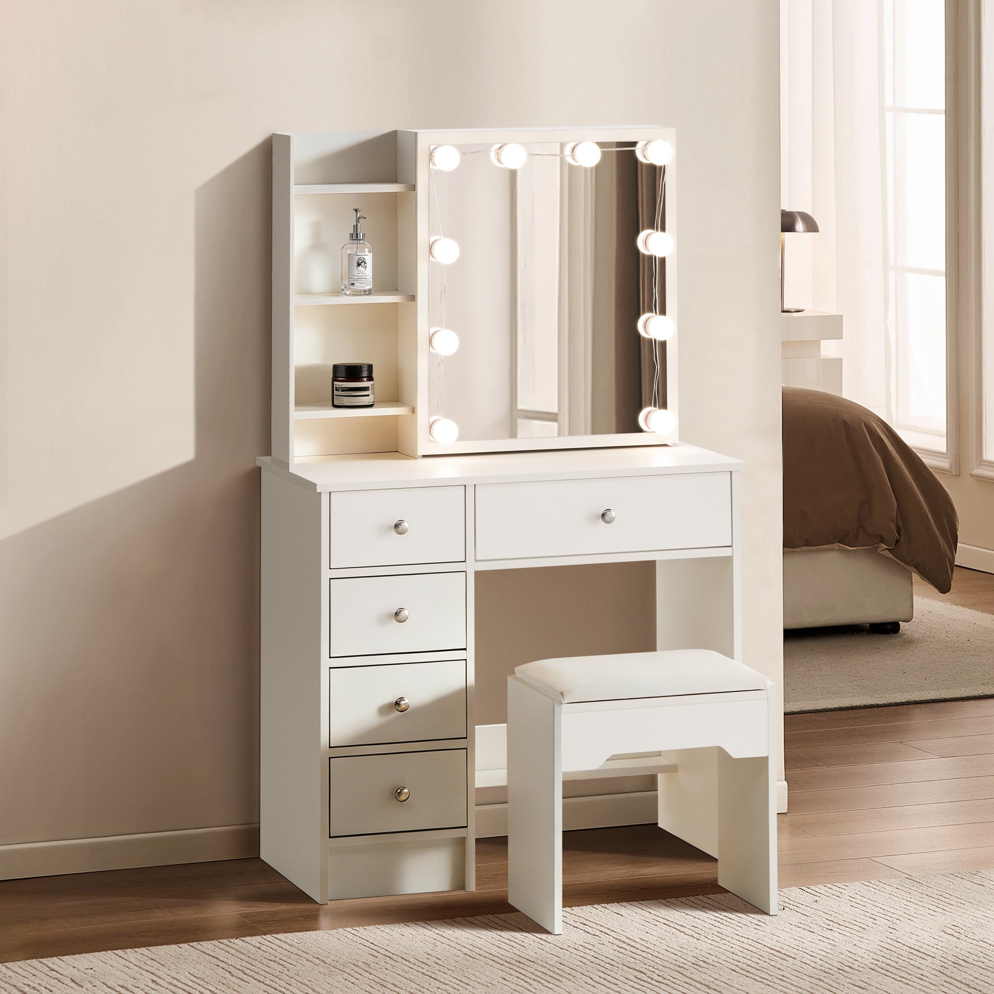 Amya Schminktisch Set mit Schiebespiegel