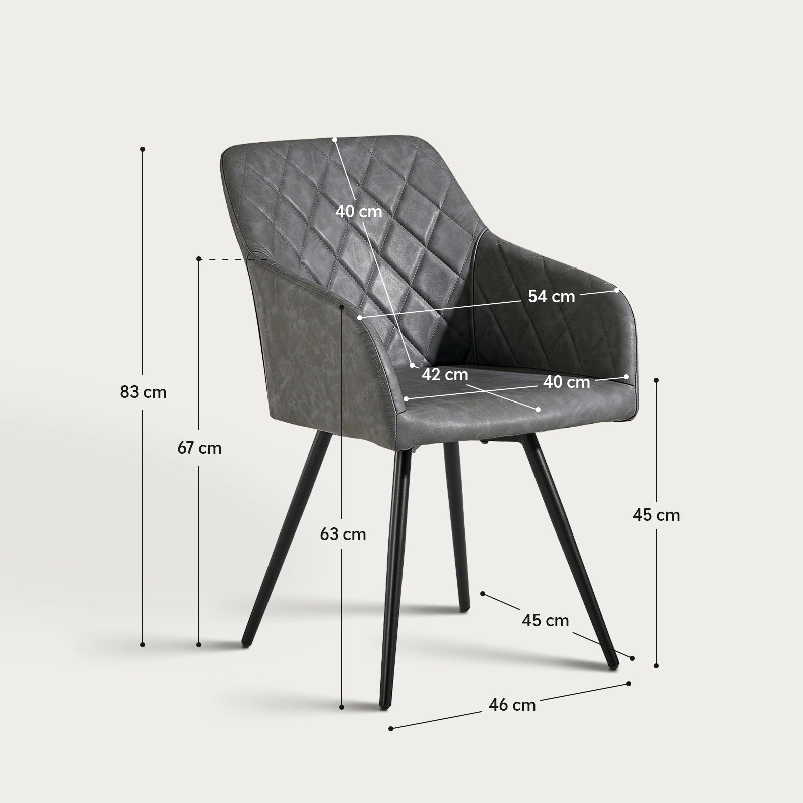 Moree Armlehnstühle aus Kunstleder mit Drehbarer