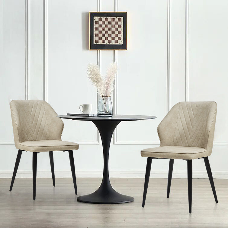 CLIPOP Esszimmerstühle 4er Set - Kunstleder Braun Mit Metallbeinen Für Home & Office