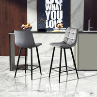 Christie Velvet Bar Stools with Backs Black Legs | CLIPOP