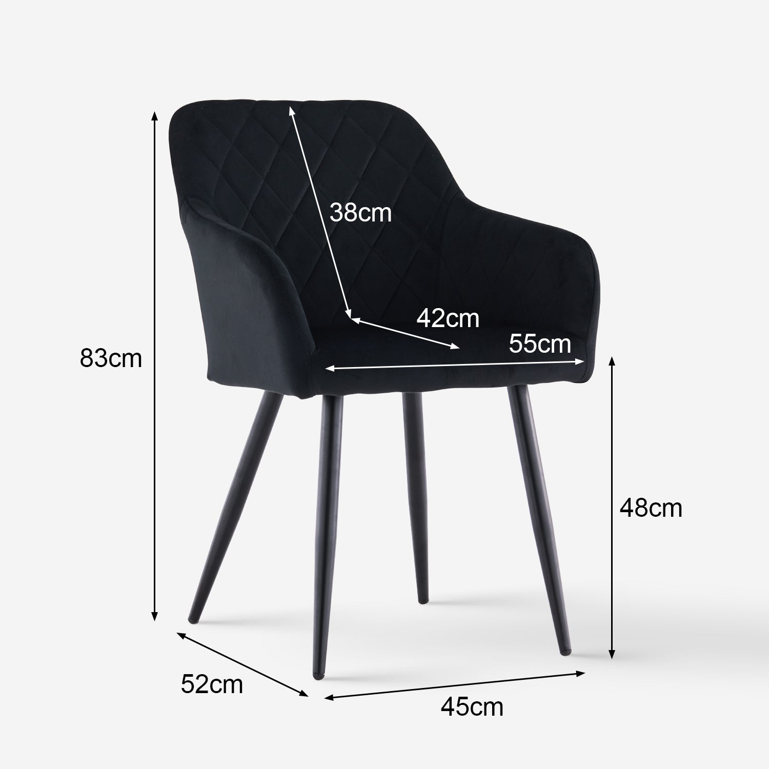 Moree Esszimmerstühle aus Samt mit Diamant-Steppung