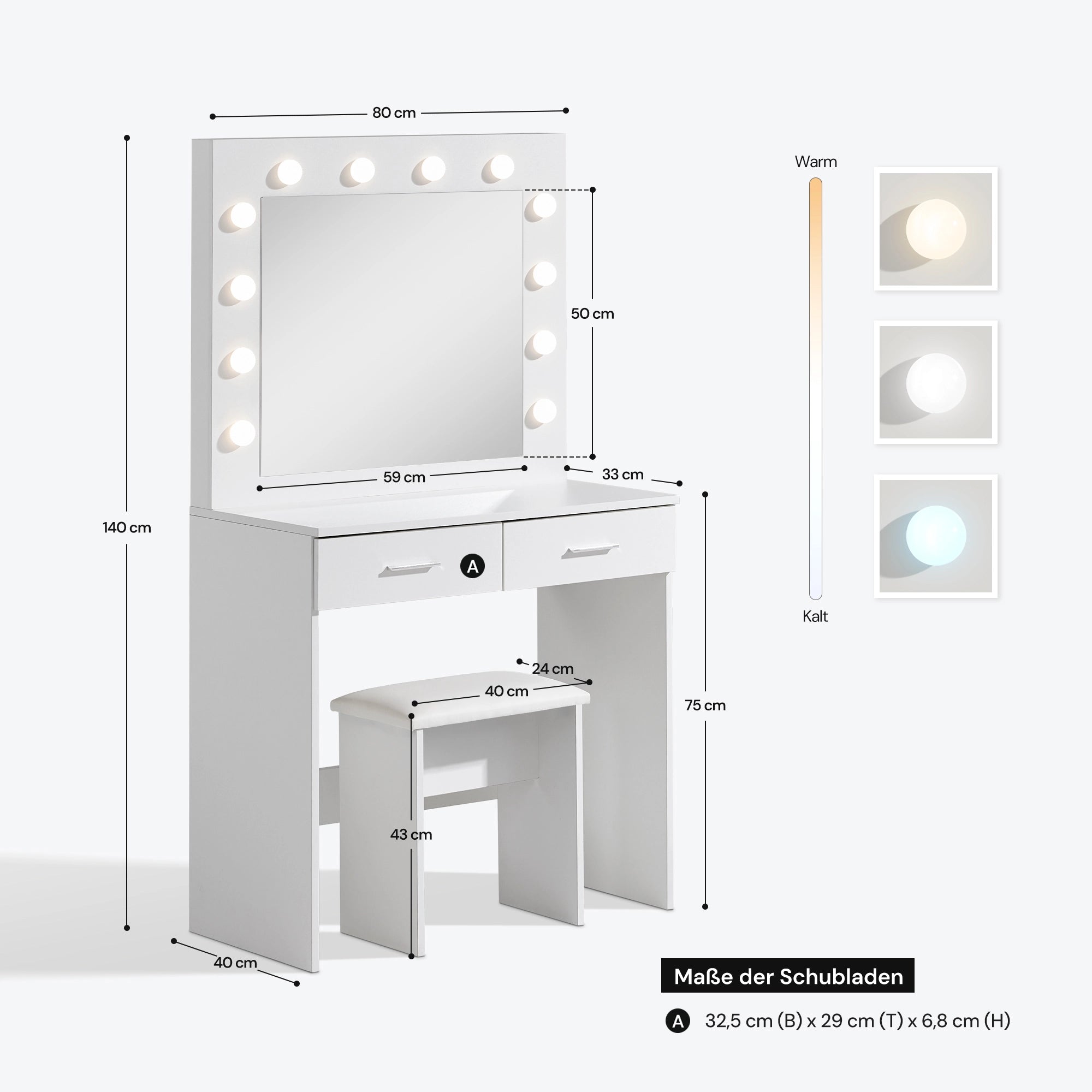 Lumina Schminktisch Set