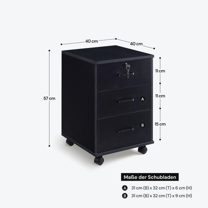 Edene Rollcontainer mit 3 Schubladen