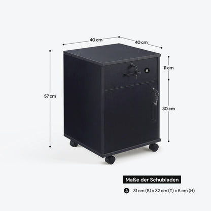 Edene Rollcontainer mit 1 Tür und 1 Schublade