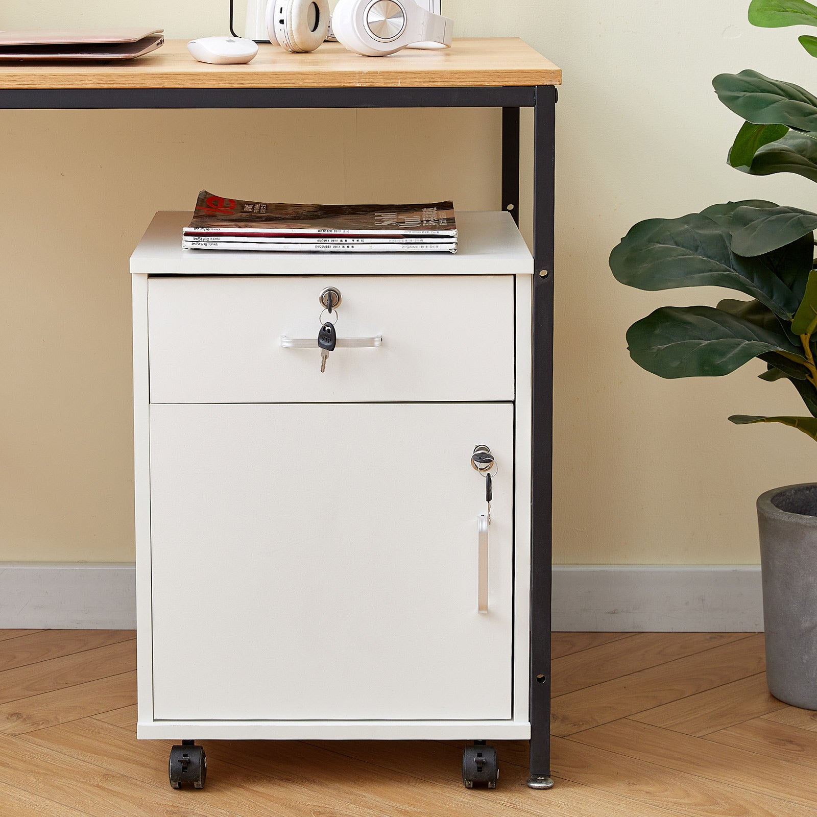 Mobiler Aktenschrank Edene [1 Schublade, 1 Tür]