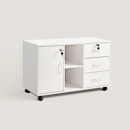 Breiter seitlicher Aktenschrank [3 Schubladen, 1 Tür]