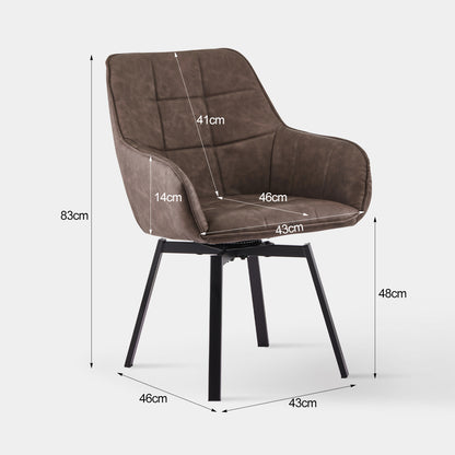 Danyl Armlehnstuhl aus Kunstleder mit drehbar