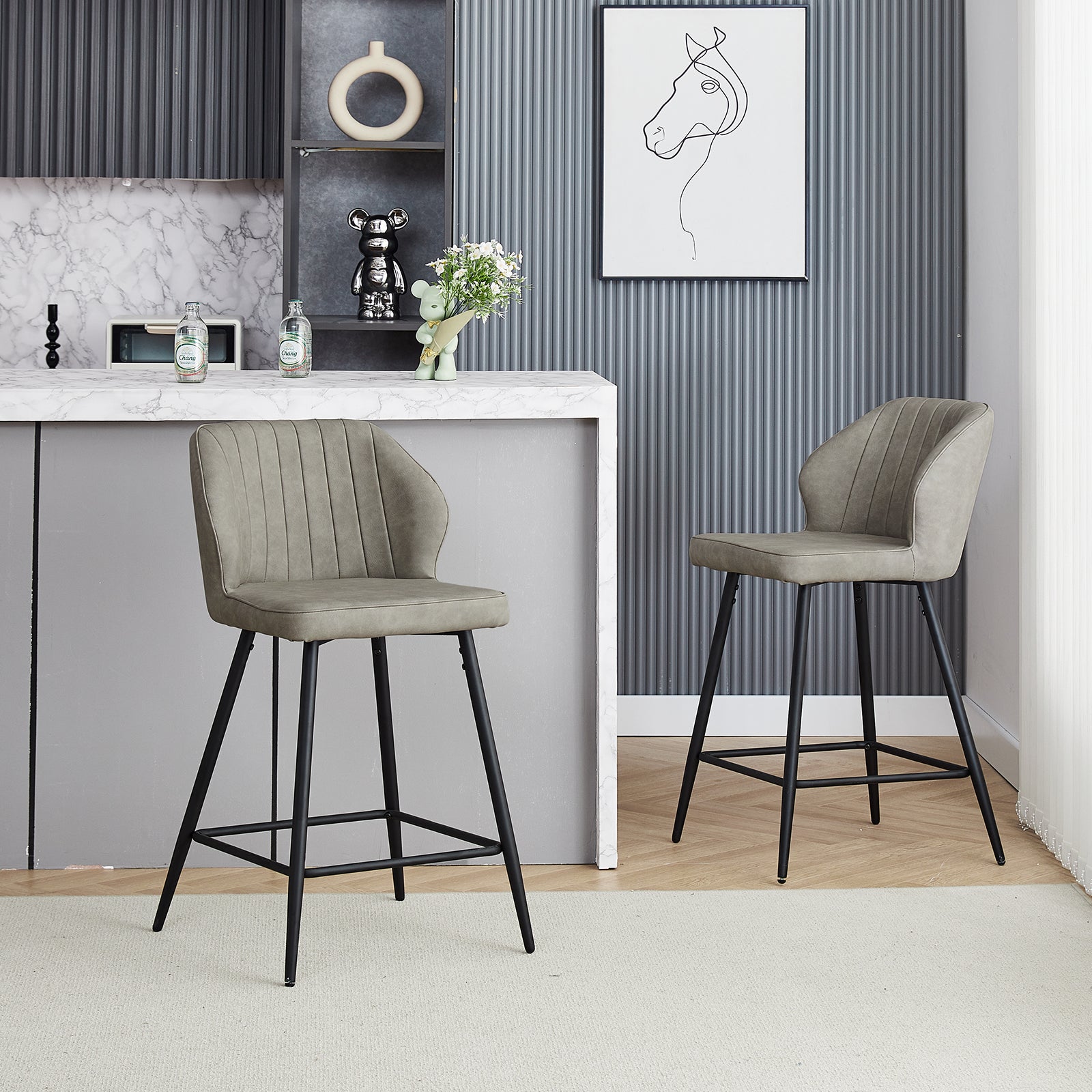 Danforth Barhocker aus Kunstleder