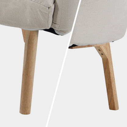 Elva Relaxsessel mit Hocker aus Leinen