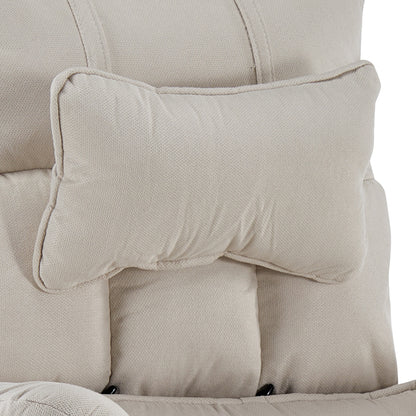 Elva Relaxsessel mit Hocker aus Leinen