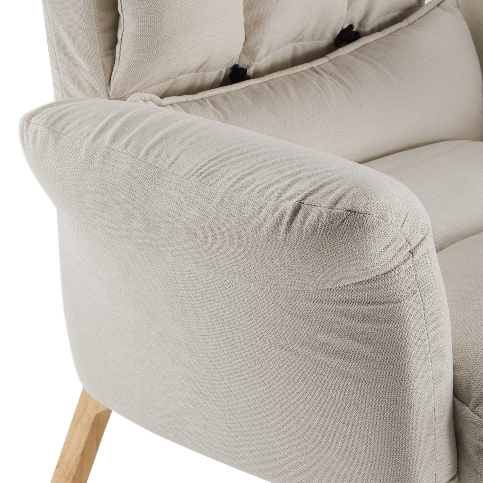 Elva Relaxsessel mit Hocker aus Leinen