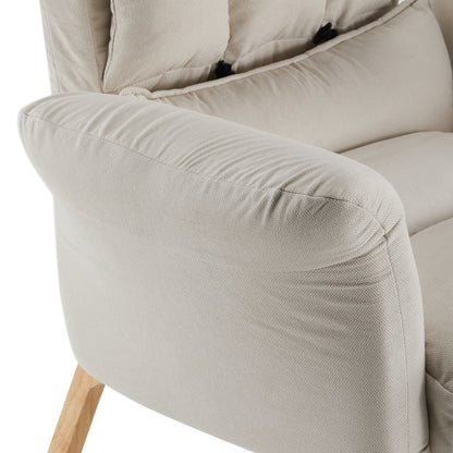 Elva Relaxsessel mit Hocker aus Leinen