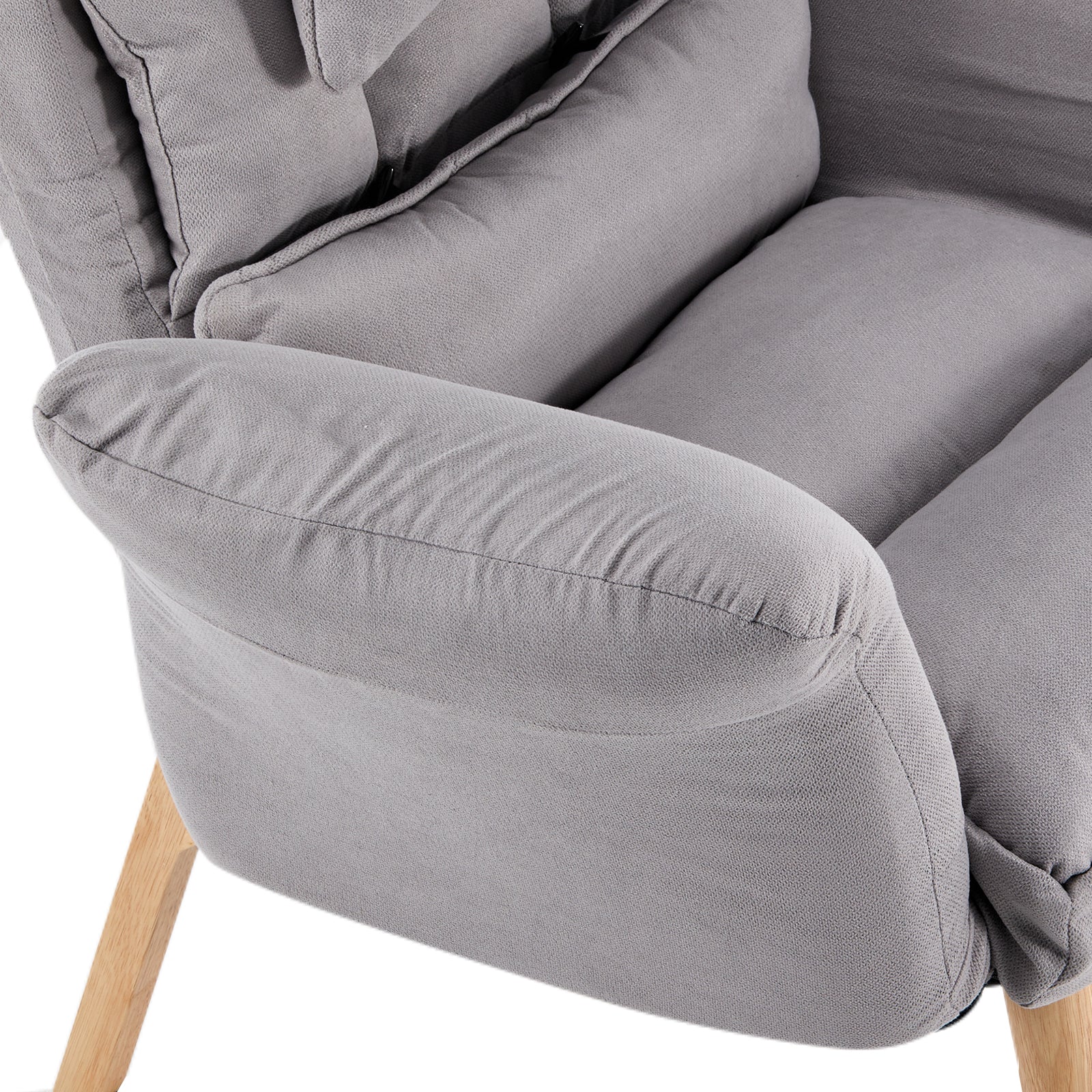 Elva Relaxsessel mit Hocker aus Leinen