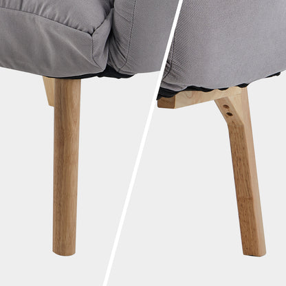 Elva Relaxsessel mit Hocker aus Leinen