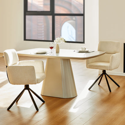 Castoro Esszimmerstuhl aus Chenille mit Drehbarer