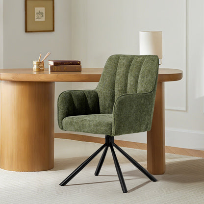 Eloise Esszimmerstuhl aus Leinenmischgewebe mit Drehbarer