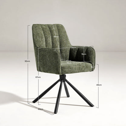 Eloise Esszimmerstuhl aus Leinenmischgewebe mit Drehbarer