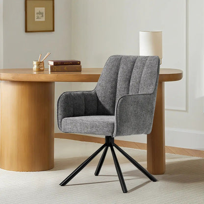 Eloise Esszimmerstuhl aus Leinenmischgewebe mit Drehbarer