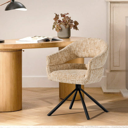 Clarice Esszimmerstuhl aus Chenille mit Drehbarer