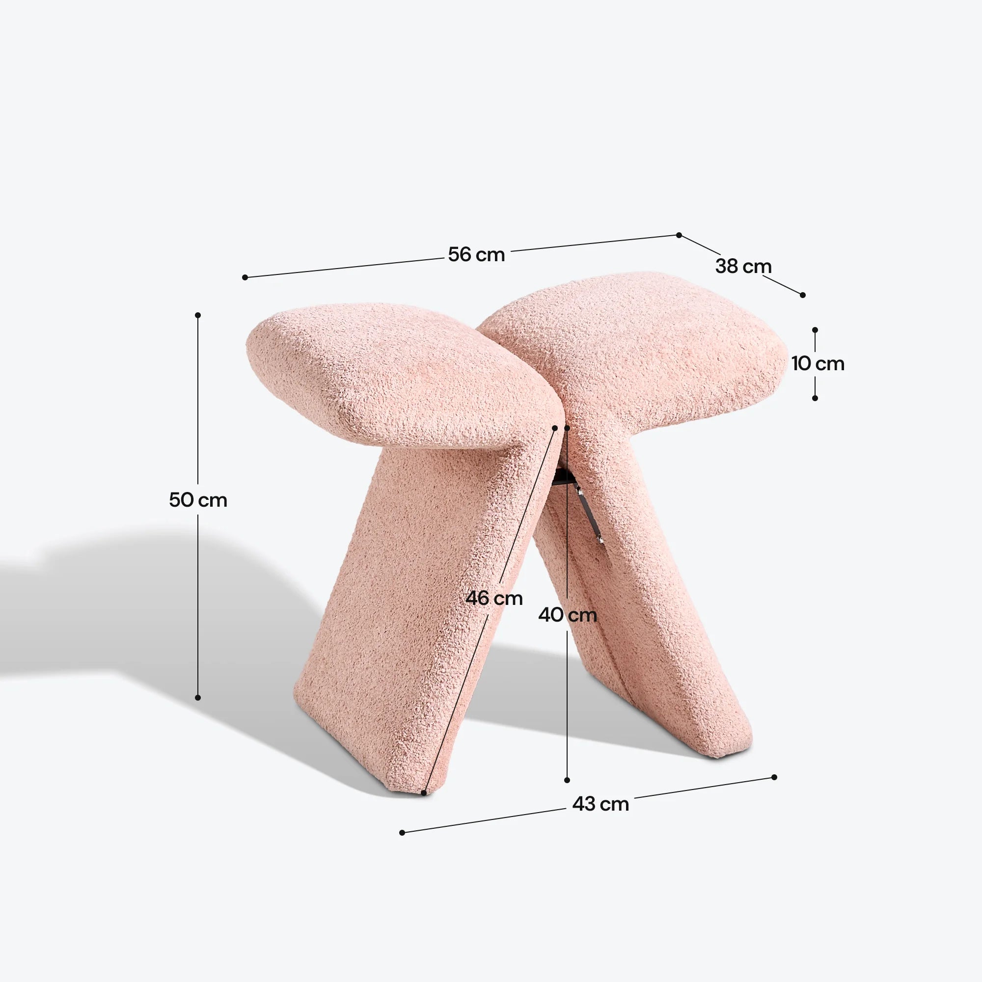 Faye Butterfly Schminktisch-Hocker – Designer Edition in Rosa