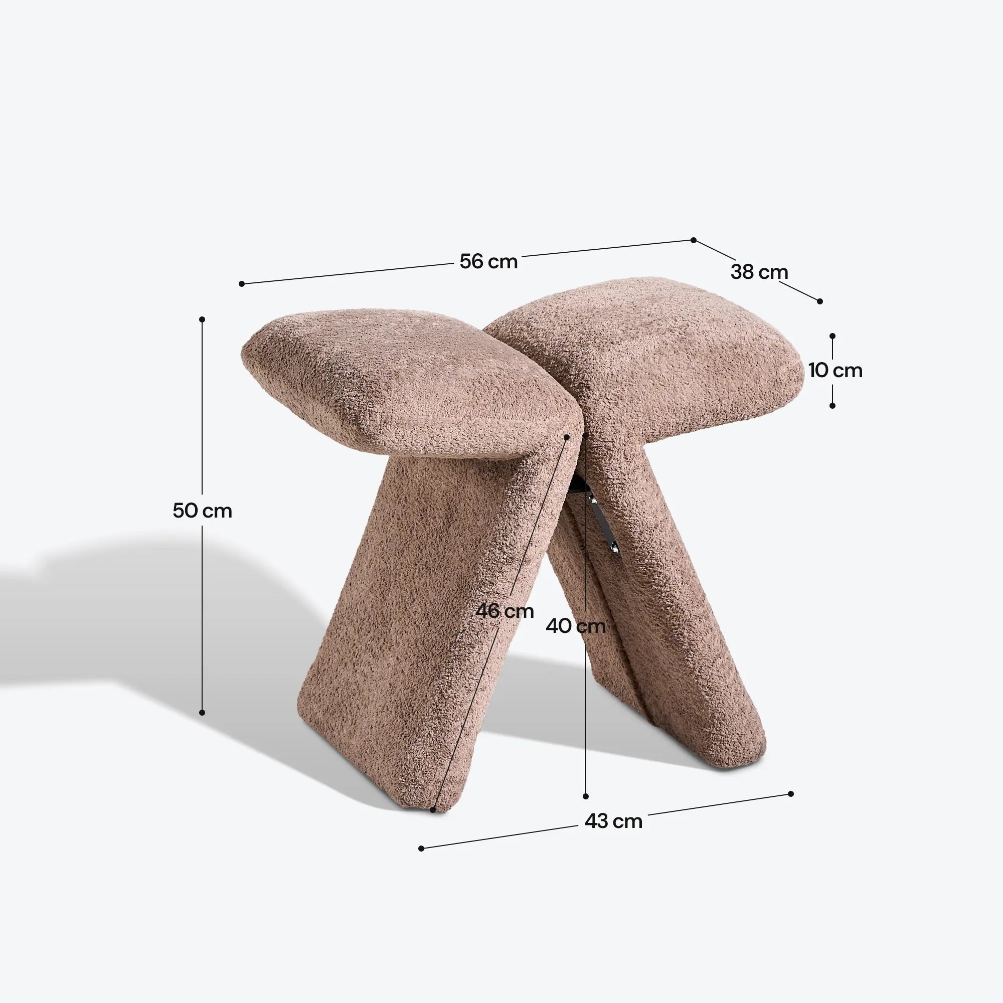 Faye Butterfly Schminktisch-Hocker – Designer Edition in Teddy Braun