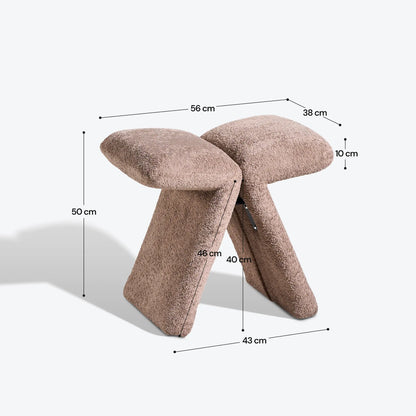 Faye Butterfly Schminktisch-Hocker – Designer Edition in Teddy Braun