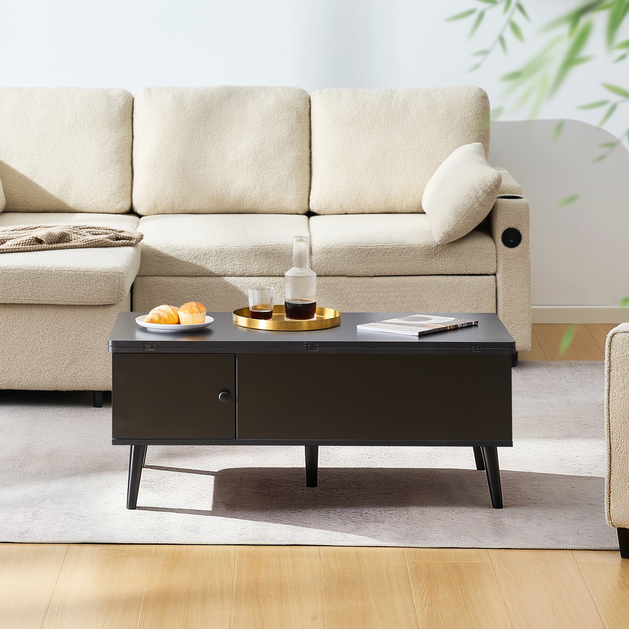 Elna Couchtisch Höhenverstellbar mit Lift-Top und Stauraum