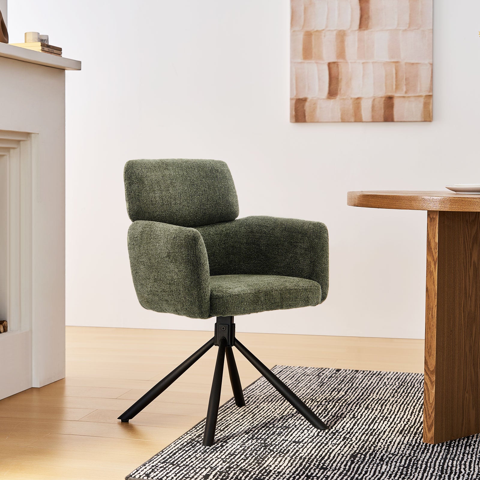 Castoro Esszimmerstuhl aus Chenille mit Drehbarer