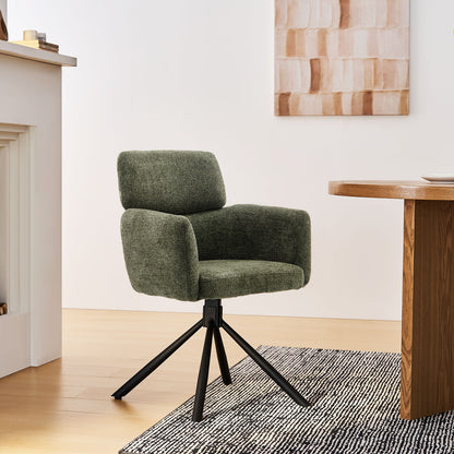 Castoro Esszimmerstuhl aus Chenille mit Drehbarer