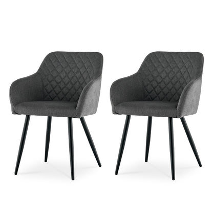 Lumes Esszimmerstühle aus Leinen[2er-Set]