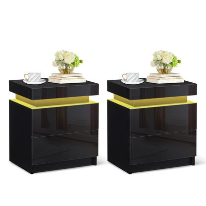 Kumar Nachttisch mit Licht [2 Schubladen]