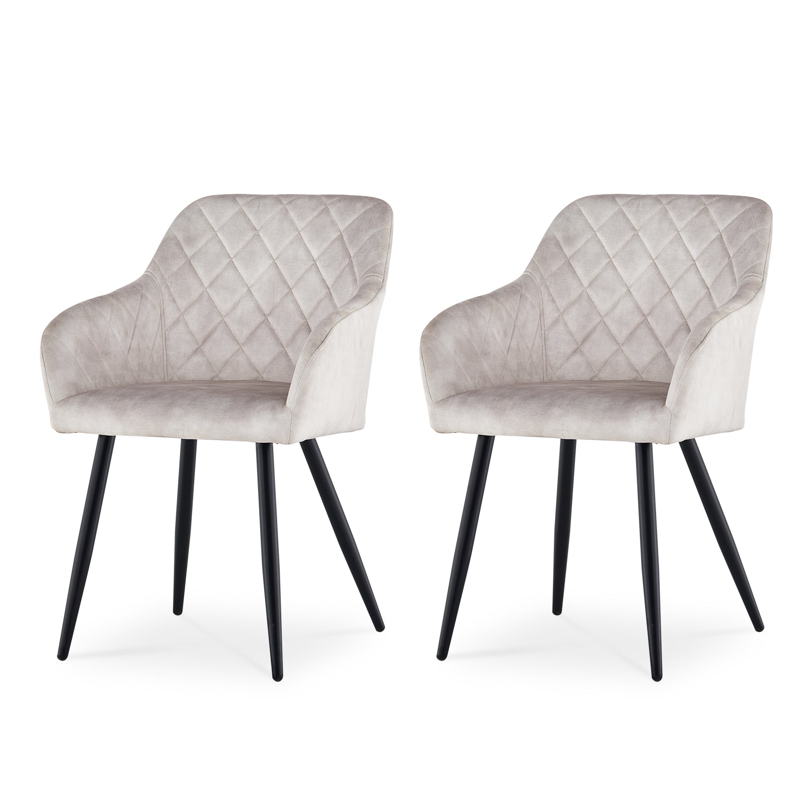 Moree Esszimmerstühle aus Samt mit Diamant-Steppung[2er-Set]