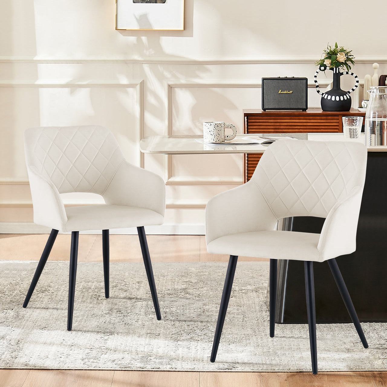 Kieran Esszimmerstühle aus Samt[2er-Set]