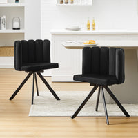 Fleur Esszimmerstuhl aus Samt mit Drehbarer