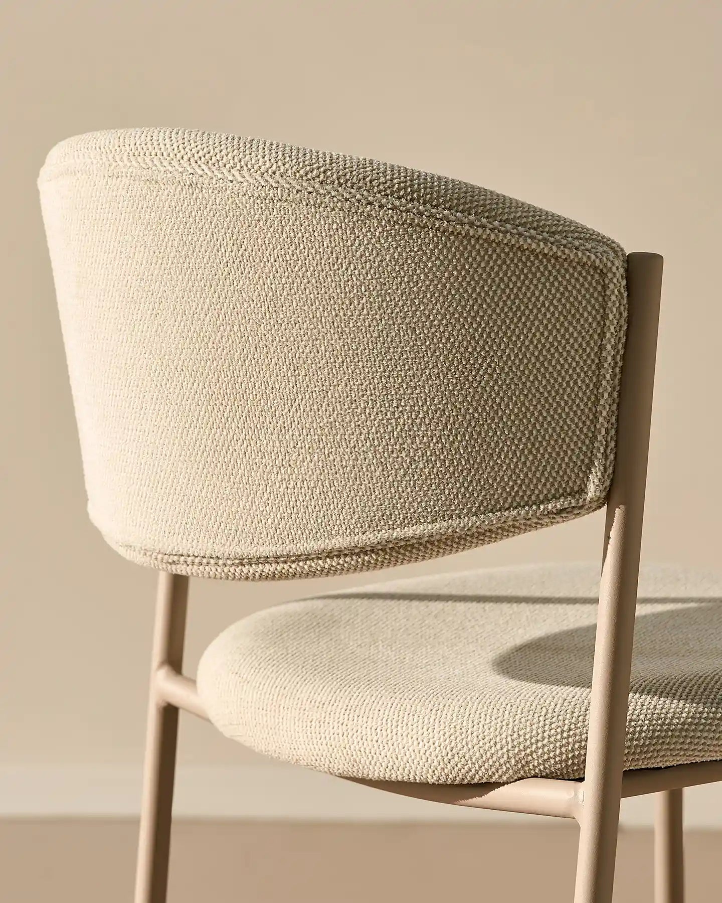 Rowan Esszimmerstuhl aus Leinen-Mischgewebe in Beige