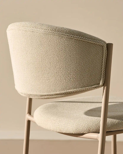 Rowan Esszimmerstuhl aus Leinen-Mischgewebe in Beige