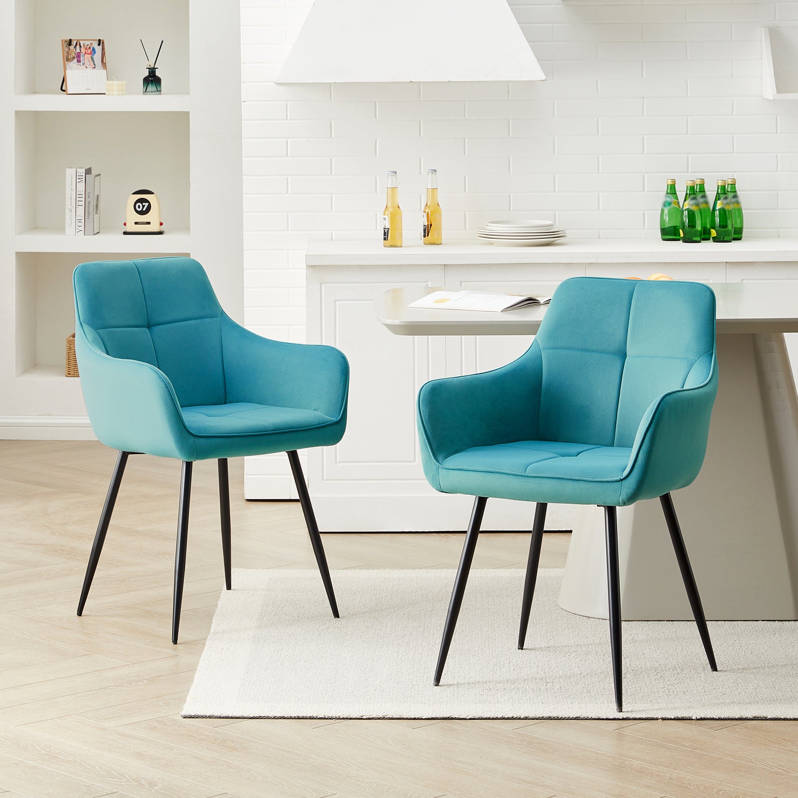 Aven Esszimmerstühle aus Samt[2er-Set]