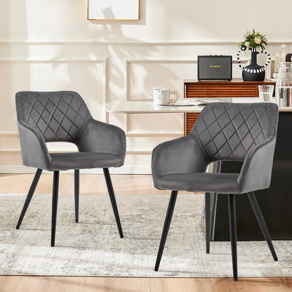 Kieran Esszimmerstühle aus Samt[2er-Set]