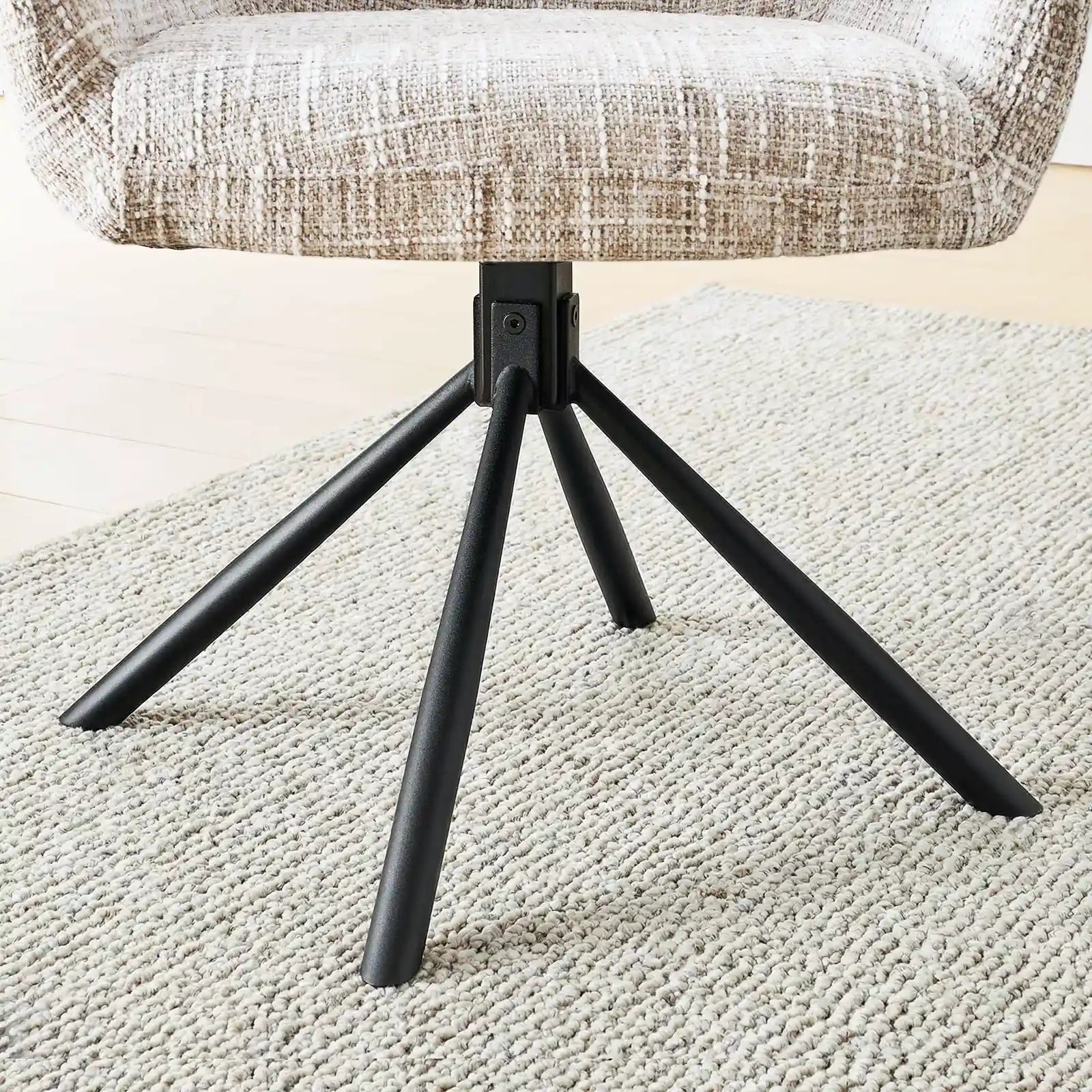 Clarice Moderner Drehsessel mit Armlehnstühle aus Chenille