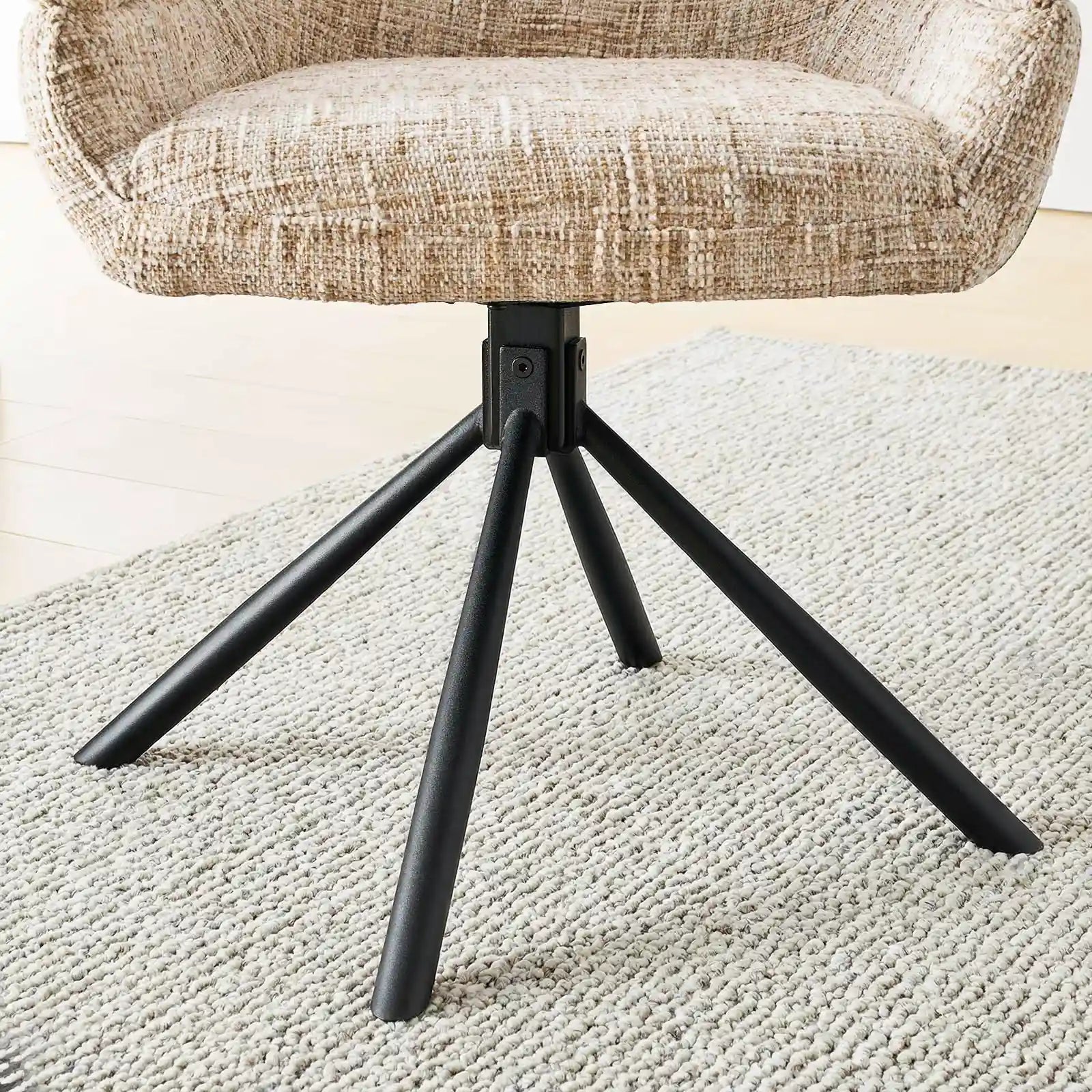 Clarice Moderner Drehsessel mit Armlehnstühle aus Chenille