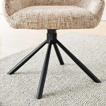 Clarice Moderner Drehsessel mit Armlehnstühle aus Chenille