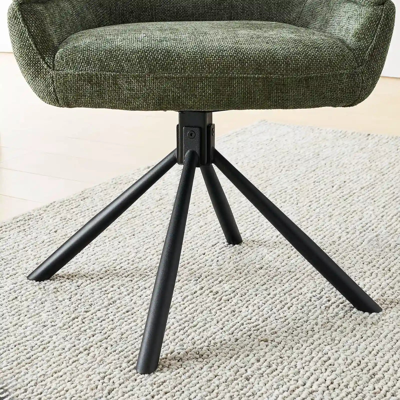 Clarice Moderner Drehsessel mit Armlehnstühle aus Leinenmischgewebe