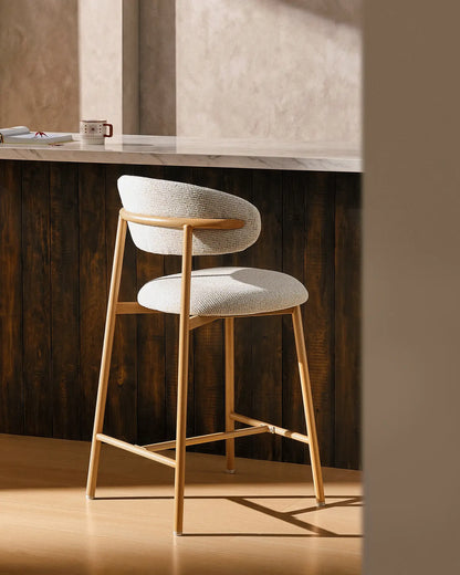 Rowan Barhocker mit Chenillebezug in Beige