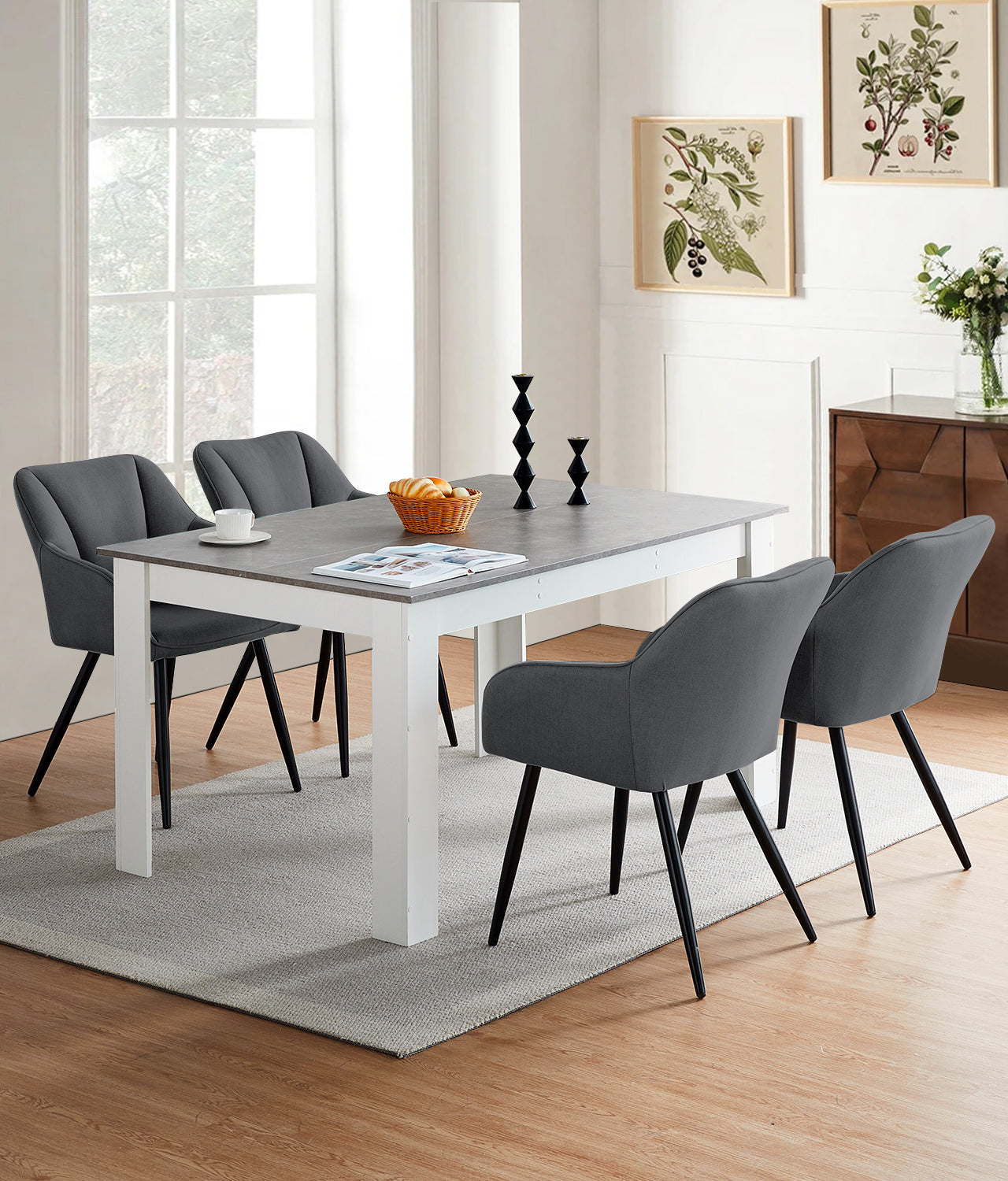 Tova Esszimmerstuhl aus Leinen[2er Set]