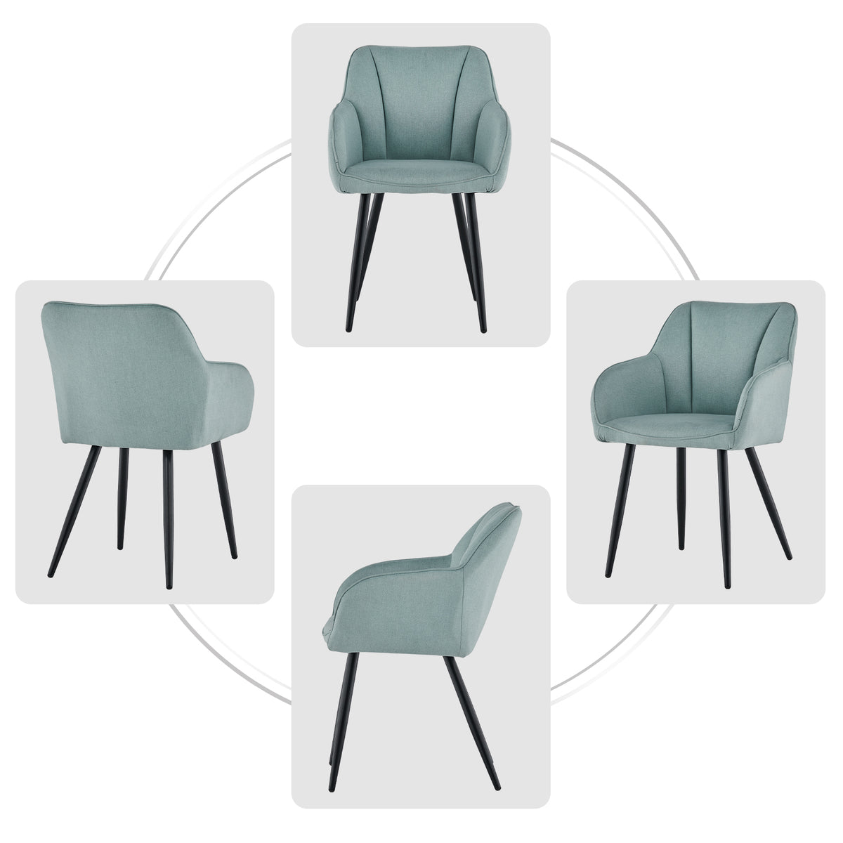 Tova Esszimmerstuhl aus Leinen[2er Set]