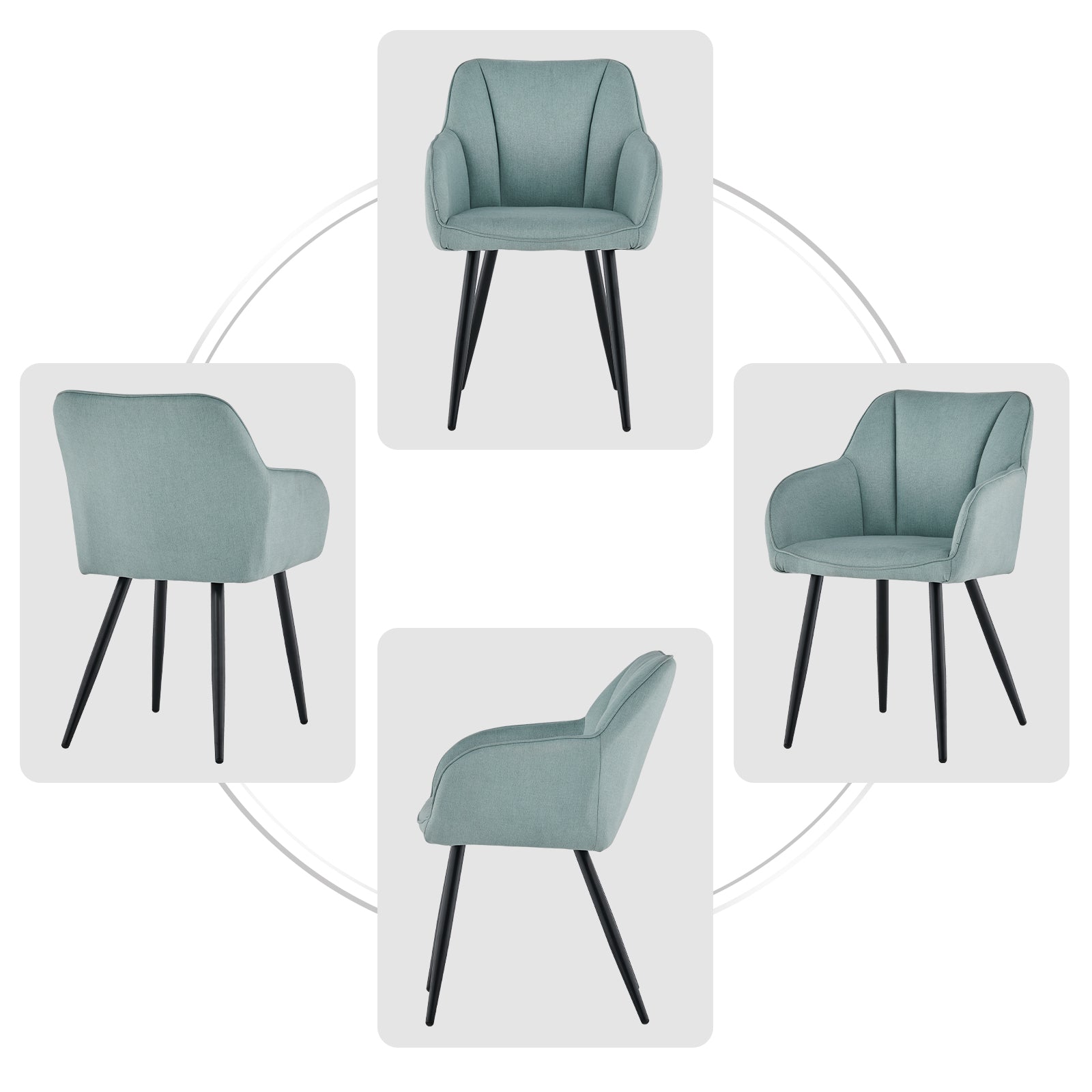 Tova Esszimmerstuhl aus Leinen[2er Set]